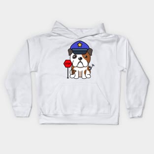 Funny Bulldog Policeman Kids Hoodie